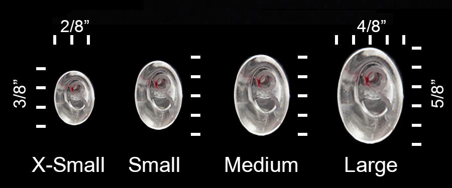 Earasers sizing chart of actual product