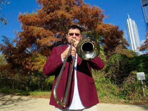 Altin Sincalar playing trombone