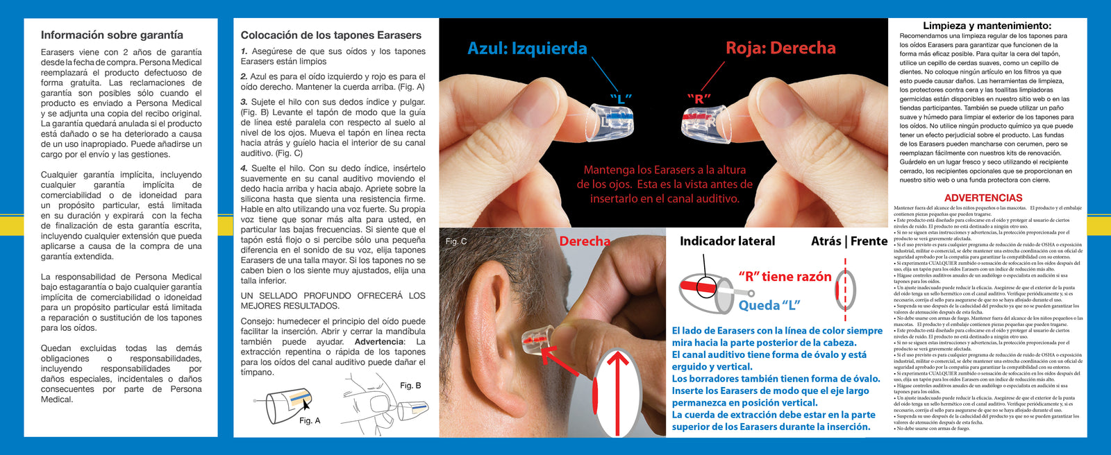 Earasers instruction book pg2 Spanish