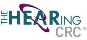 Logo for the hearing crc