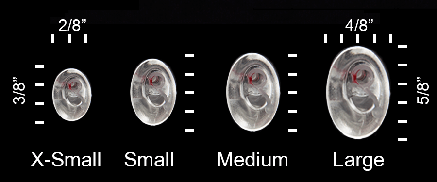 Earasers sizing diagram
