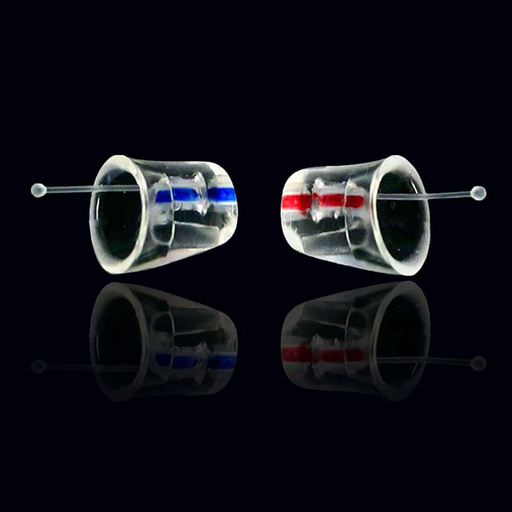 Earasers on black background